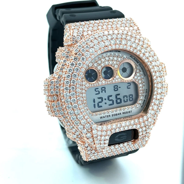 Moissanite Iced G-Shock — 18k Rose Gold | Choose Your Ice Level