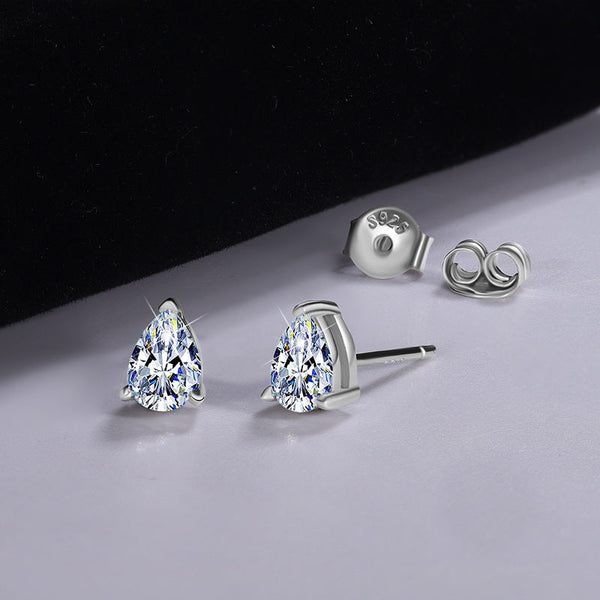 Teardrop Moissanite Earrings — GRA Certified
