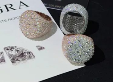Mens Fully Iced Moissanite Ring — VVS1