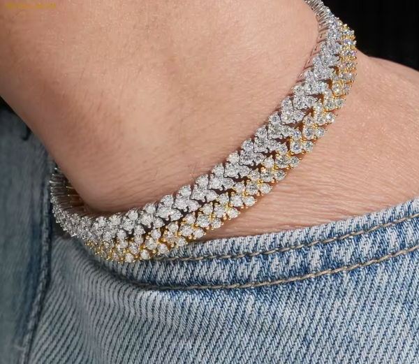 Moissanite Patterned VVS Bracelet