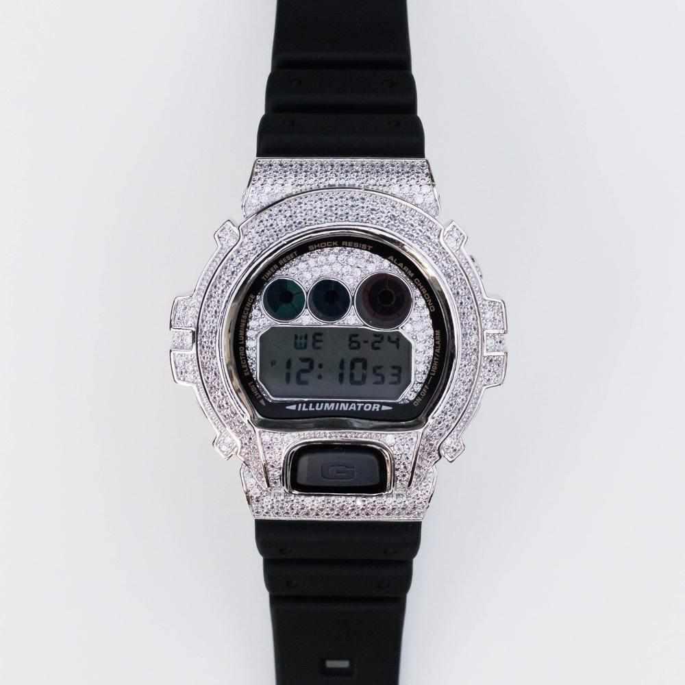 Moissanite Iced G-Shock — White Gold Collection | GRA Certified