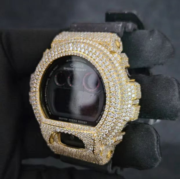 Moissanite Iced G-Shock — 18k Gold Collection | GRA Certified
